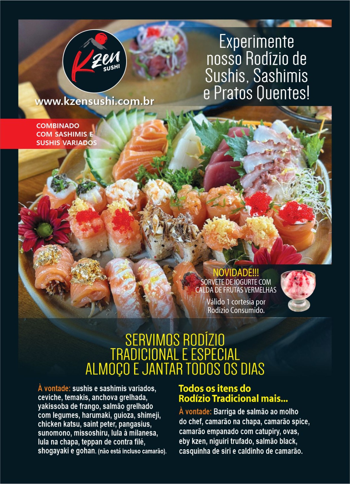 folheto rodizio japones kzen